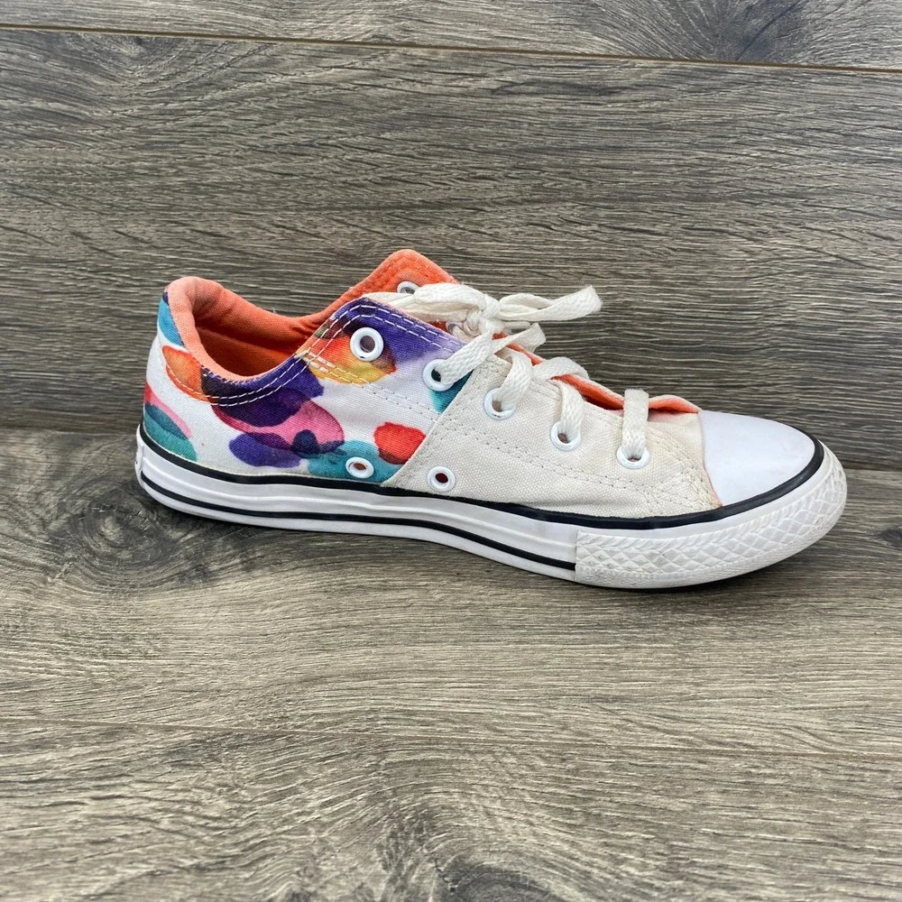 Converse Chuck Taylor All Star Junior 2 White Multi Watercolor Polka Dot Low Top